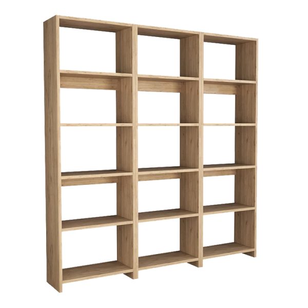 197 000278 Rabuku pakoworld bookcase in oak shade 146x22x160cmIndoor furniture > Bookshelves