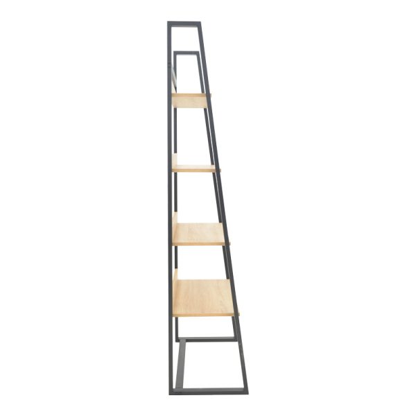197 000293 2 Ryder pakoworld bookcase in oak-black shade 75x36x185cmIndoor furniture > Bookshelves