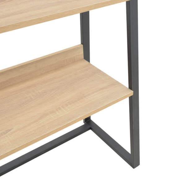 197 000293 4 Ryder pakoworld bookcase in oak-black shade 75x36x185cmIndoor furniture > Bookshelves