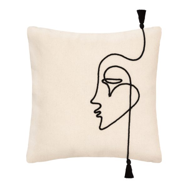 199 000630 Deco cushion with fringes Cuten pakoworld in ivory color 40x40cmIndoor furniture > Bean Bags