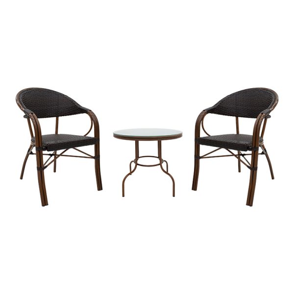200 000332 Lounge set 3pcs Paula pakoworld metal-pe rattan brownEASTER OFFERS