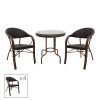 200 000333 Gaus-Naoki dining set 3pcs pakoworld metal black pe gray.Outdoor furniture > Garden food table