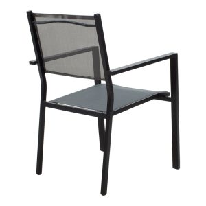 200 000379 2 Garden dining room Nares-Moly set 7pcs pakoworld aluminum black-textilene grayOutdoor furniture > Garden food table