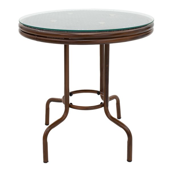 200 000483 2 Dining set 5pcs Paula pakoworld metal-pe brownEASTER OFFERS