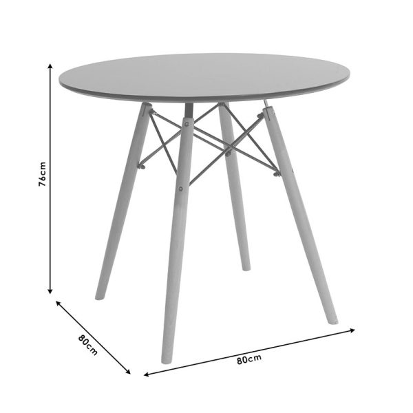 200 000631 3 Julita-Gaston pakoworld dining table set of 5 in natural and black D80x73cmStudent Offers
