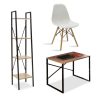 200 000658 Dining table Natali-Gaston pakoworld set of 3 in black-natural shade 80x80x75cmStudent Offers