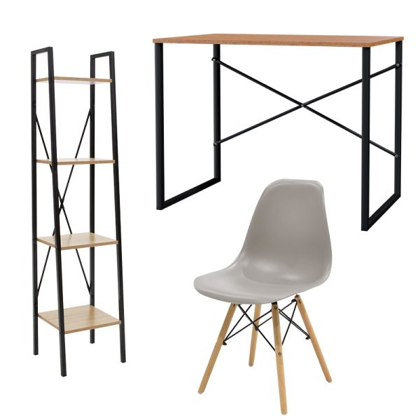 200 000660 Ramon-Zyn-Julita student office furniture package in gray shade pakoworld set of 3 pcsStudent Offers