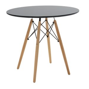 200 000690 2 Julita dining table pakoworld set of 3 in black-natural shade D80x73cmStudent Offers