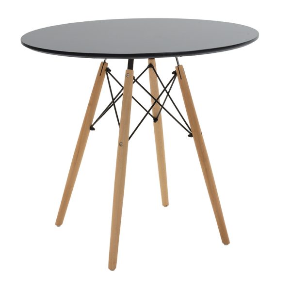 200 000690 2 Julita dining table pakoworld set of 3 in black-natural shade D80x73cmStudent Offers