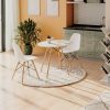 200 000691 Julita dining table set of 3 pakoworld MDF and beech wood in white-natural shade D60x73cmStudent Offers