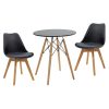 200 000693 Dining table Natali-Gaston pakoworld set of 3 in black-natural shade 80x80x75cmStudent Offers