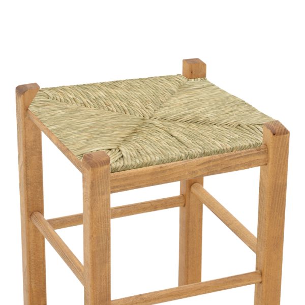 200 000748 2 Coffee shop stool with mat Oligor-Charchie I pakoworld walnut wood 35x35x78cmEASTER OFFERS