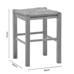 200 000748 4 Coffee shop stool with mat Oligor-Charchie I pakoworld walnut wood 35x35x78cmEASTER OFFERS
