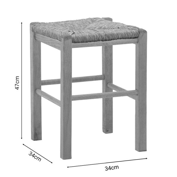 200 000748 4 Coffee shop stool with mat Oligor-Charchie I pakoworld walnut wood 35x35x78cmEASTER OFFERS
