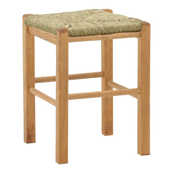 200 000748 Coffee shop stool with mat Oligor-Charchie I pakoworld walnut wood 35x35x78cmEASTER OFFERS