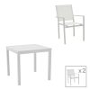 200 000805 Kliton dining table - Clutch set of 5 pakoworld aluminum in white shade 80x80x74cmOutdoor furniture > Garden food table
