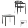 200 000847 Kliton-Kherson dining table set of 5 pakoworld aluminum in anthracite shade 80x80x74cmOutdoor furniture > Garden food table