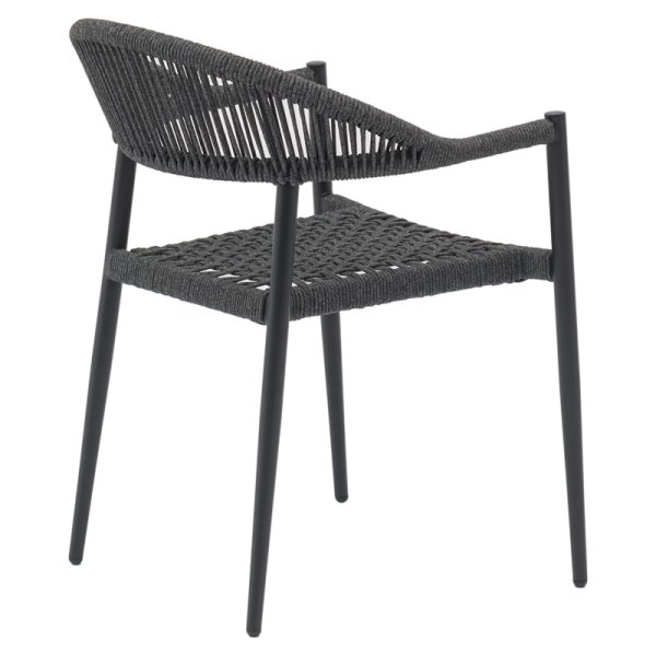 200 000847 2 Dining table Kliton-Freiburg set of 5 pakoworld aluminum in anthracite shade 80x80x74cmOutdoor furniture > Garden food table