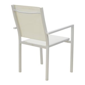 200 000877 2 Zacreta-Kliton dining table set of 5 pakoworld aluminum in white shade 150x80x74cmOutdoor furniture > Garden food table