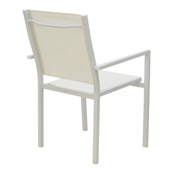 200 000877 2 Zacreta-Kliton dining table set of 5 pakoworld aluminum in white shade 150x80x74cmOutdoor furniture > Garden food table
