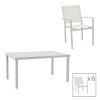 200 000878 Table Kliton pakoworld aluminium white 150x80x74cmOutdoor furniture > Garden dining sets