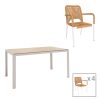 200 000921 Table Letna pakoworld solid beech wood in natural color D60x75cmOutdoor furniture > Coffee tables