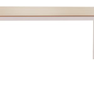 200 000921 2 Dining table Nares-Norture A set of 5 pakoworld white aluminum and plywood in a natural shade 140x80x72.5cmOutdoor furniture > Garden food table