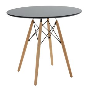 200 000967 3 Aurora-Julita pakoworld dining table set of 3 pp-mdf in black-natural color D80x73cmIndoor furniture > Dinning sets