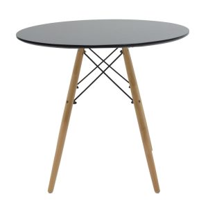 200 000967 4 Aurora-Julita pakoworld dining table set of 3 pp-mdf in black-natural color D80x73cmIndoor furniture > Dinning sets