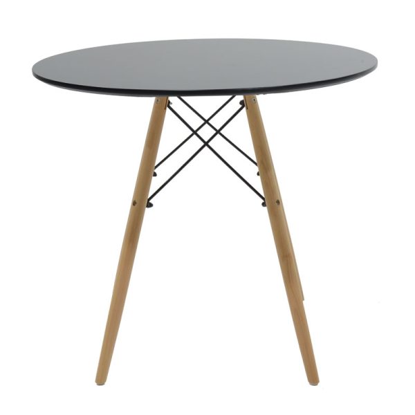200 000967 4 Aurora-Julita pakoworld dining table set of 3 pp-mdf in black-natural color D80x73cmIndoor furniture > Dinning sets