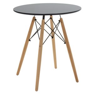 200 000971 4 Aurora-Julita pakoworld dining table set of 3 pp-mdf in black-natural color D60x73cmIndoor furniture > Dinning sets