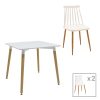 200 000980 Aurora-Cuba pakoworld dining table set of 5 pp-mdf in white-sonoma color 120x80x75cmIndoor furniture > Dinning sets