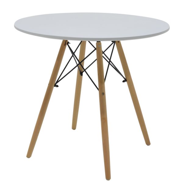 200 000996 4 Ezra-Julita pakoworld dining table set of 3 pp-mdf in grey/white-natural color D80x73cmIndoor furniture > Dinning sets
