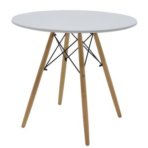 200 000997 4 Ezra-Julita pakoworld dining table set of 5 pp-mdf in grey/white-natural color D80x73cmIndoor furniture > Dinning sets