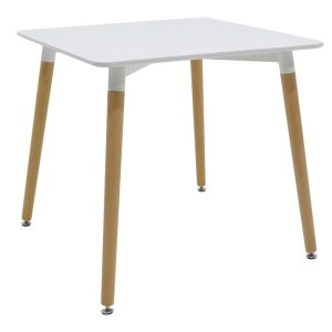 200 000999 4 Ezra-Natali pakoworld dining table set of 5 pp-mdf in grey-white color with natural legs 80x80x76cmIndoor furniture > Dinning sets