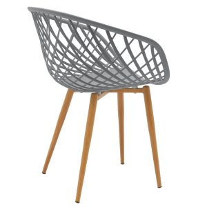200 001000 2 Ezra-Natali pakoworld dining table set of 5 pp-mdf in grey-white color with natural legs 120x80x76cmIndoor furniture > Dinning sets