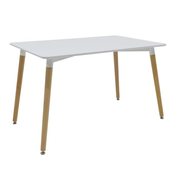 200 001000 4 Ezra-Natali pakoworld dining table set of 5 pp-mdf in grey-white color with natural legs 120x80x76cmIndoor furniture > Dinning sets