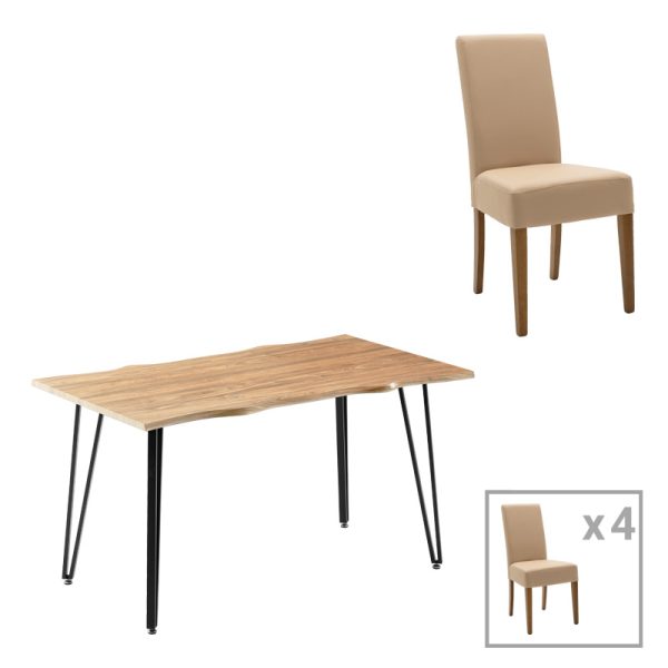 200 001078 Dining table Ditta-Izzac pakoworld mocha- sonoma 140x80x76cmIndoor furniture > Dinning sets