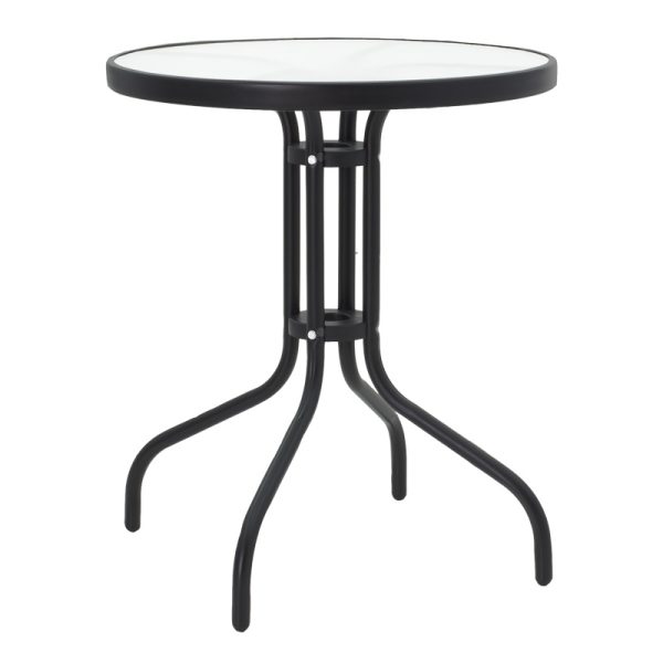 200 001132 4 Watson-Pomedon pakoworld dining set 3pcs metal in black shadeOutdoor furniture > Garden food table