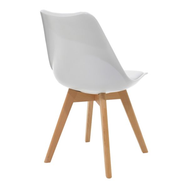 200 001141 3 Elijah-Gaston pakoworld dining table set of 3 pp-pu in white color with natural legs Φ60x74cmIndoor furniture > Dinning sets