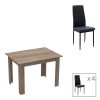 200 001161 Dining table set of 5 pieces Manka-Julita pakoworld in sonoma truffle-black color 110x80x77cmIndoor furniture > Dinning sets