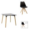 200 001165 Dining table set of 5 pieces Julita-Aurora I pakoworld in black-natural color D80x73cmIndoor furniture > Dinning sets