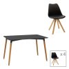 200 001167 Chloe -Gaston pakoworld dining table set of 5 pieces, 8mm anthracite glass - natural leg 120x70x75cmIndoor furniture > Dinning sets