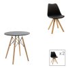 200 001168 Dining table set of 5 pieces Natali-Caron pakoworld mdf in black--natural color 120x80x76cmIndoor furniture > Dinning sets