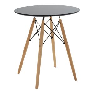 200 001168 4 Dining table set of 3 pieces Julita-Caron pakoworld mdf in black-natural color D60x73cmIndoor furniture > Dinning sets