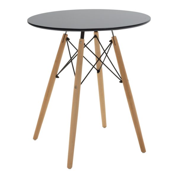 200 001168 4 Dining table set of 3 pieces Julita-Caron pakoworld mdf in black-natural color D60x73cmIndoor furniture > Dinning sets