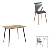 200 001177 Quana-Julita dining table pakoworld set of 5 pieces glass 8mm transparent - black leg 120x70x75cmIndoor furniture > Dinning sets