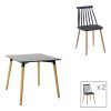 200 001178 Dining table set of 3 pieces Cuba-Aurora I pakoworld in sonoma-black color 70x70x75cmIndoor furniture > Dinning sets