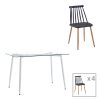 200 001182 Quana-Julita dining table pakoworld set of 5 pieces glass 8mm transparent - black leg 120x70x75cmIndoor furniture > Dinning sets