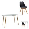 200 001193 Dining table set of 5 pieces Julita-Aurora I pakoworld in black-natural color D80x73cmIndoor furniture > Dinning sets
